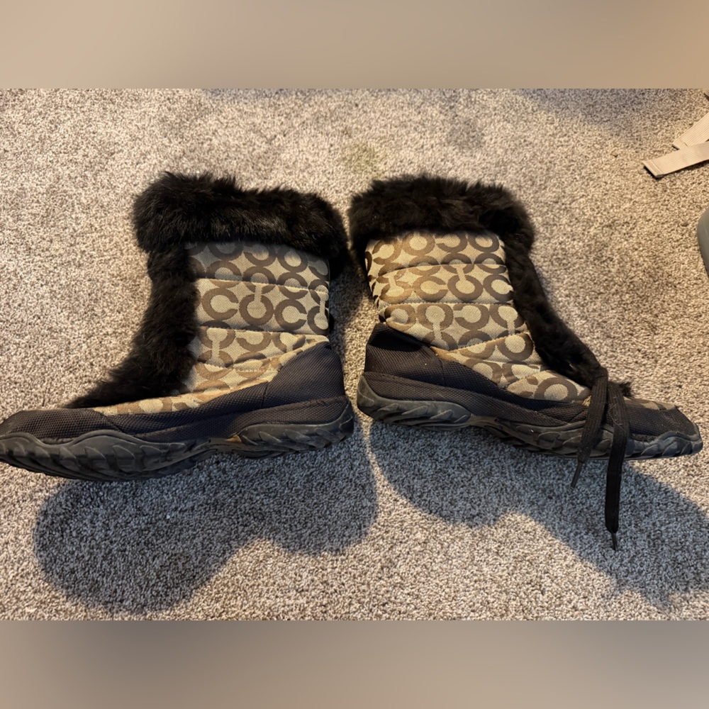 Coach Black and Brown Winter Boots